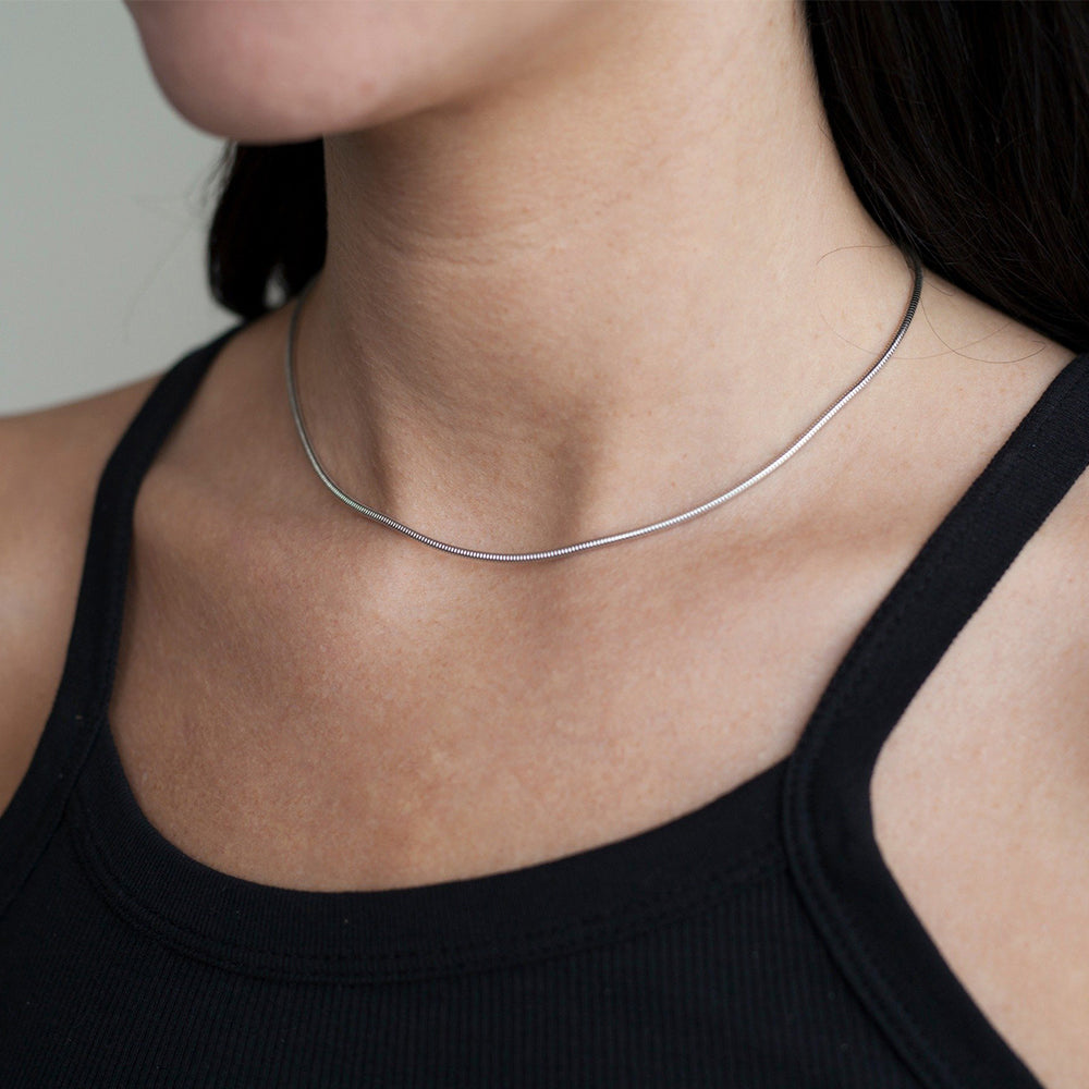 Snake Chain Choker – Sleek Stainless Steel Necklace