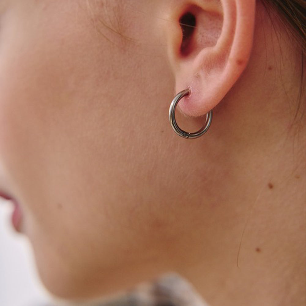 Silver Hoop Earrings – Stainless Steel Minimalist Style
