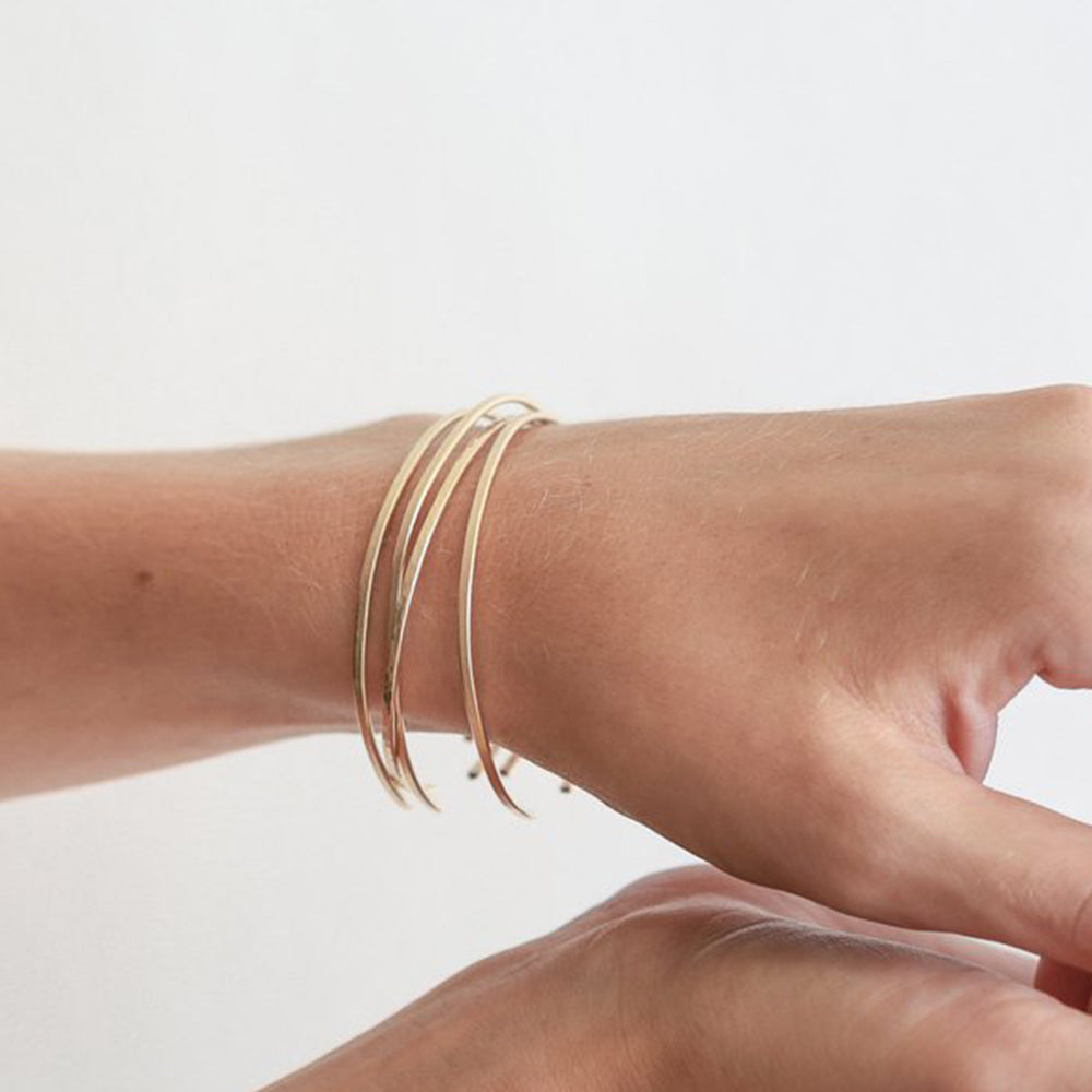 Gold Knot Bangle Bracelet – Minimalist Waterproof Jewelry