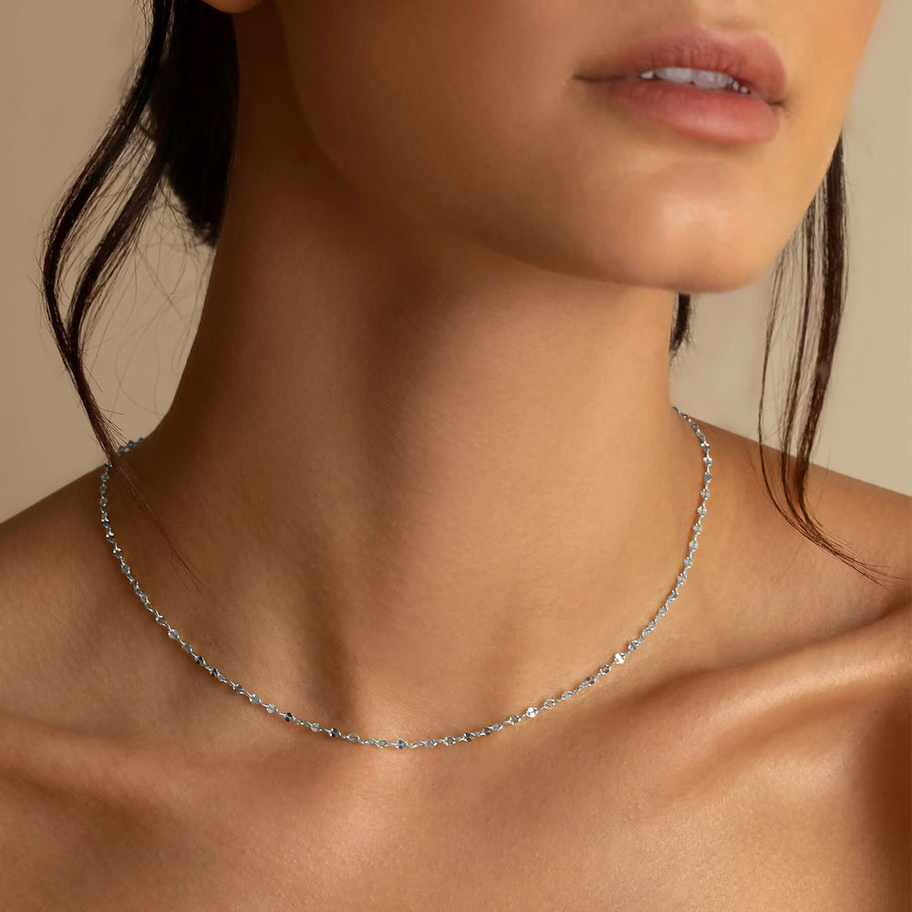 Double Layer Beaded Necklace – Stainless Steel Silver