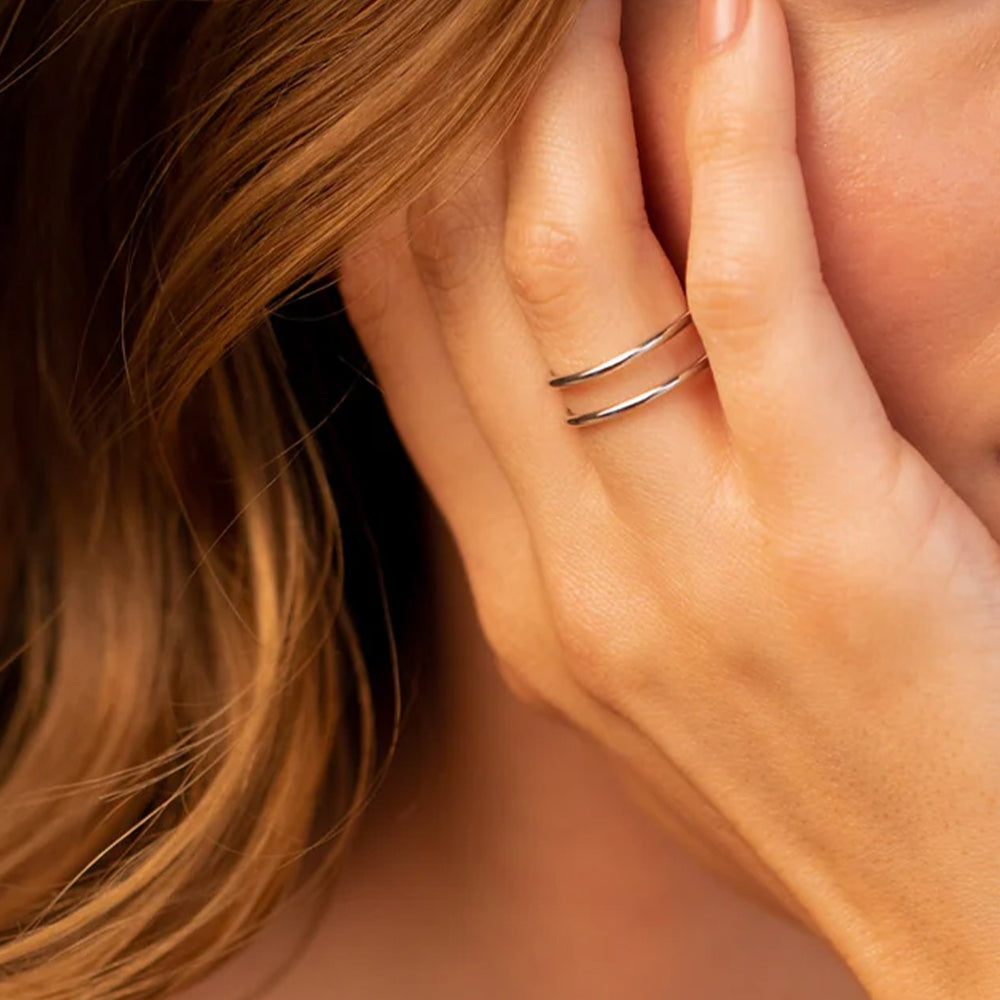 Silver Double Band Ring – Stainless Steel Everyday Essential