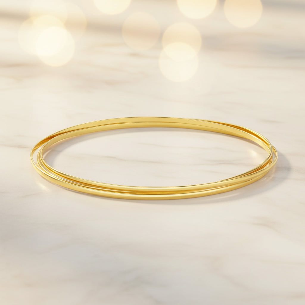 Gold Knot Bangle Bracelet – Minimalist Waterproof Jewelry