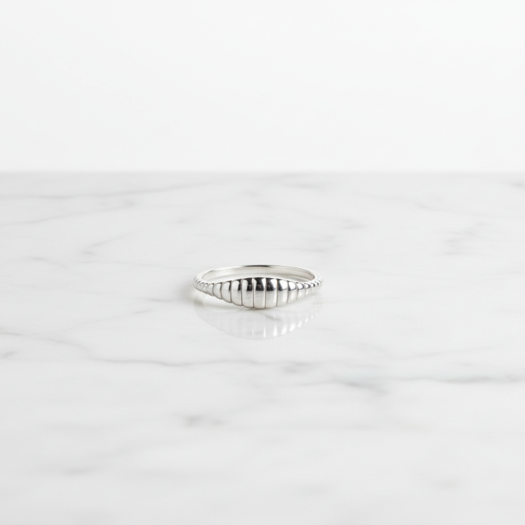 Silver Textured Ring Set – Stainless Steel Stackable Jewelry