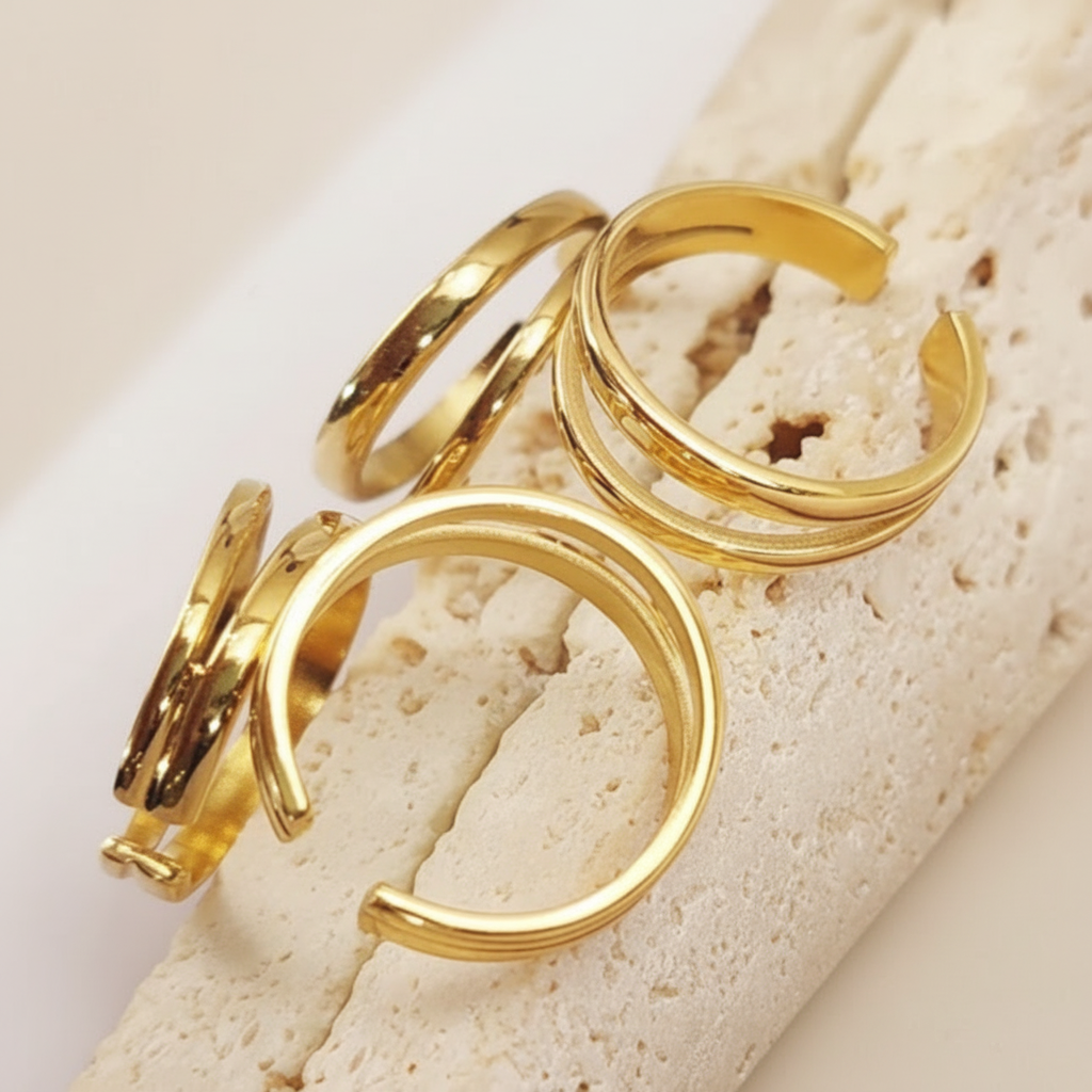 Gold Bold Wrap Ring – Stainless Steel Statement Jewelry