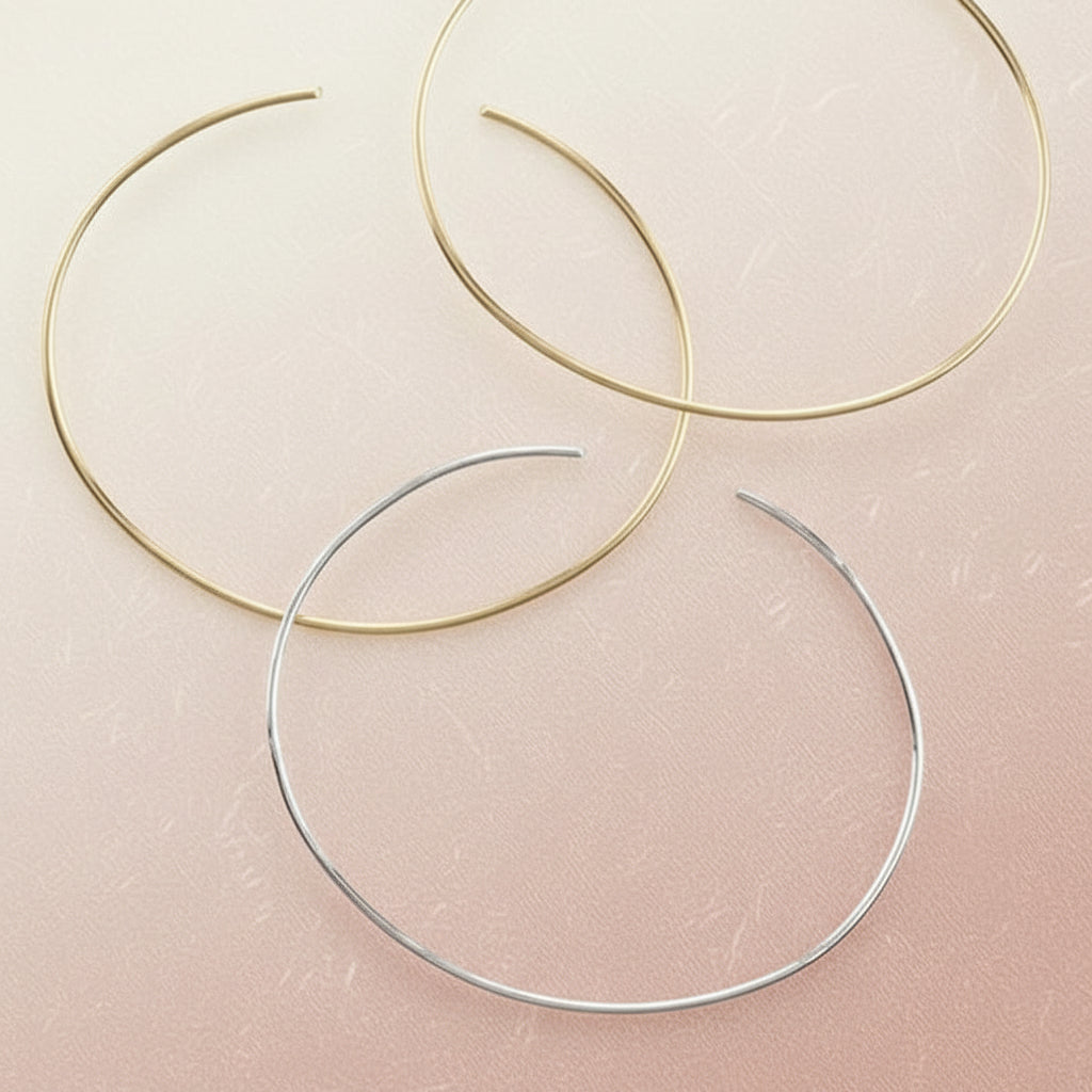 Minimalist Gold & Silver Bangle Set – Stainless Steel